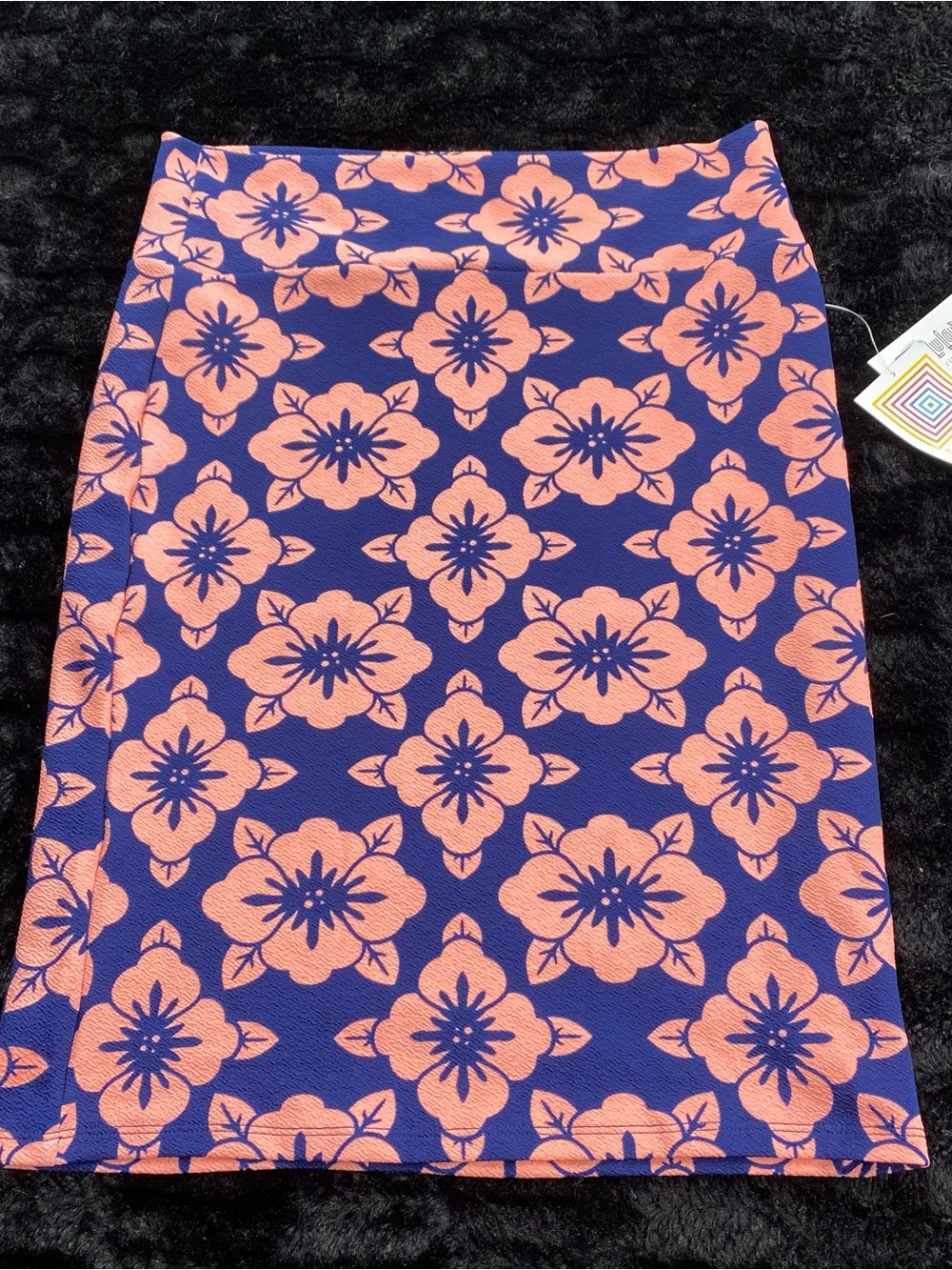 LuLaRoe Cassie Skirt Women’s Large Blue Pink Floral Pencil Skirt NWT
